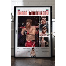 Shara Magomedov Ufc Siyah Ahşap Çerçeveli Poster, Dekoratif Dövüş Duvar Tablosu