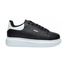 Volis Siyah-beyaz Kalın Taban Günlük Bağcıklı Erkek Sneaker Ayakkabı Siyah