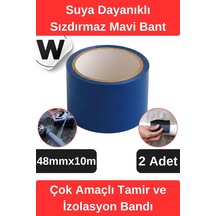 Sızdırmaz Suya Dayanıklı Mavi Renk Çok Amaçlı Tamir Ve İzolasyon Bandı 10m 2 Adet