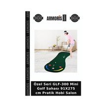 Özel Seri Glf-300 Mini Golf Sahası 91x275 Cm Pratik Hobi Salon Çok Renkli