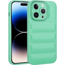 Apple iPhone 14 Pro Uyumlu Kamera Korumalı Parlak Aihttg'li Klfs Galya Kılıf-su Yeşil Su Yeşil