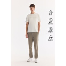 Avva Erkek Haki Yanı Lastikli Kırışmaz Teknik Kumaş Slim Fit Chino Pantolon A61y3077