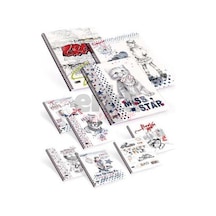 Keskin Color Silver 80Yp Pp Spiralli Çizgili Defter