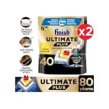 Finish Ultimate Plus Bulaşık Makinesi Deterjanı Kapsül Tablet Limon 80 Adet  (40 x 2)