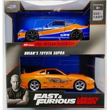 Jada 2001 Nissan Silvia 515 Brian's Toyota Supra 1/32 Model Araba
