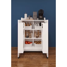 Lüks 2 Kapılı Çok Amaçlı Kiler Dolabı %100 Mdf Erzak Organizer Mutfak Dolabı Mk08 Kül Gri