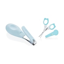 Çıtçıt Makas + Kapaklı Makas Bebek Tırnak Makası Seti, Mavi