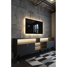 Resital Ledli Tv Sehpası - Led Işıklı - Silver Antrasit - Sl9030-
