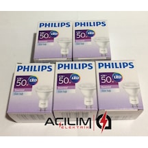 5 Adet Phılıps 4.7W 50W Gu10 Duy 4000K Ilık Beyaz Led Çanak Spot