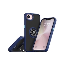 Apple İphone 16e Kılıf Montreal Yüzüklü Silikon Kapak - Lacivert 0.2M-Çok Renkli