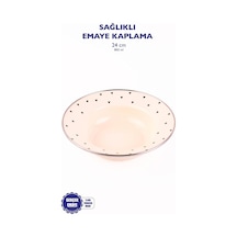 Emaye Black Cupid Çukur Makarna Salata Tabağı 24cm Çok renkli