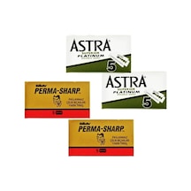 2 Adet 5'li Kutu Astra Ve 2 Adet 5'li Kutu Permasharp Çift Taraflı Tıraş Bıçağı, Toplam 20 Adet Yaprak Jilet
