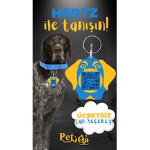 Petjoo 26.Hertz Sarı-Mavi Qr'lı Köpek Künyesi