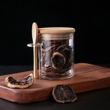 Novahub 200/550/700ml Kapaklı Ve Kaşıklı Baharat Kavanozları Gıda Saklama Kapları Kapalı Kutu Saklama Malzemeleri Şeffaf ŞEffaf