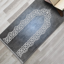 Evaşk Namazlık Dokuma Halı Kaymaz Muslumana Seccade 66x113 GRİ EVAŞK414C80