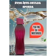 750 Ml Su Matarası Eve, Okula, Spora, İş Yerine Uygun & Su Şişesi & Suluk - Bordo Plastik Bordo Diğer