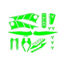Yamaha Mt07 2014 - 2017 Uyumlu Yeşil Sticker Set Standart