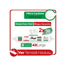 Easy Clean Beyaz Sabun Katkılı Mopa Uyumlu Yer Temizlik Havlusu 2x50 Yaprak 100 Yaprak Diğer