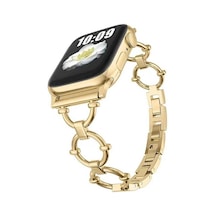 Mobilteam Watch 42mm Uyumlu Krd-56 Metal Kordon-gold
