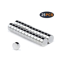 25 Adet Çap 6Mm X Kalınlık 3Mm Silindir Güçlü Neodyum Mıknatıs N11.12240