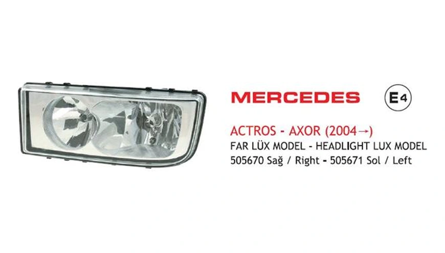 Far Mercedes Axor Mp2 Manuel Sağ E-belgeli