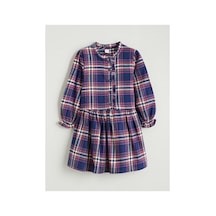 LC Waikiki Alıta Cıty Farkıyla Lcw Kids Lacivert Flanel Ekose Kız Çocuk Elbise Lacivert - 928242796 Lacivert