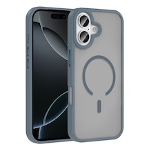 Apple, Uyumlu iPhone 17 Kılıf M-safe Şarj Özellikli Mat Arka Yüzey Zore Sio Kapak Gri Apple, Uyumlu iPhone 17 Kılıf M-safe Şarj Özellikli Mat Arka Yüzey Zore Sio Kapak Gri