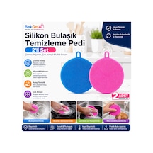 Bakgelal Silikon Bulaşık Temizleme Pedi 2'li Set Çizmez, Hijyenik, Çok Amaçlı Mutfak Fırçası