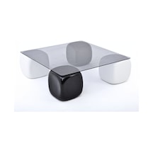 Modern Orta Sehpa & Küre Sehpa & Top Sehpa & Füme Kare Cam & 2 Siyah Zar - 2 Beyaz Zar Siyah Modern Orta Sehpa & Küre Sehpa & Top Sehpa & Füme Kare Cam & 2 Siyah Zar - 2 Beyaz Zar Siyah