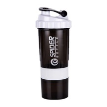 3 Katmanlar Shaker Protein Şişesi 550ml Peyniraltı Suyu Tozu Blender Fincan White 550ml White