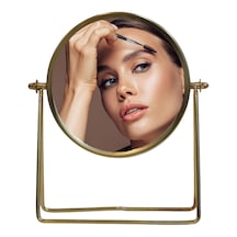 Mifabrica Yuvarlak Metal Makyaj Aynası Gold