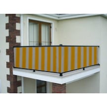 Ceylan Home Balkon Demir Perdesi Bağcıklı Sarı Kalın Çizg. 200X80