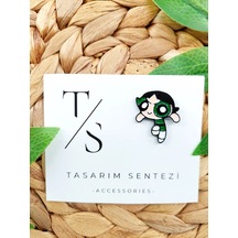 Rozet Metal Yaka Çanta Şapka Takı Aksesuar Powerpuff Girls Butter Çok Renkli