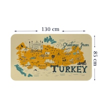 Eğitici Ve Öğretici Cocuk Odası Türkiye Haritası Duvar Sticker-85x130-3872 Çok Renkli