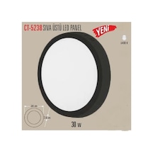 30 Watt Sıva Üstü Yuvarlak Panel Led Armatür Ct-5238 Alüminyum Siyah Kasa Beyaz Işık Tybvp1sjnrm9ıxew15 Diğer
