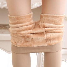 Mistirik Sıcak Tutan Polarlı Kadın Pelüş Çorap