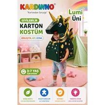 Kardinno Lumi Uni Eğitici Oyuncak Karton Giyilebilir Çocuk Kostümü Etkinlik Parti Kostümü Yeşil