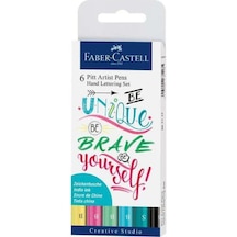 Faber-Castell Pitt Artist Pen Fırça Uçlu El Yazısı Seti 6'lı, Suya Dayanıklı