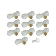 10 Adet T Ve Fişli Sisleme Nozulları 1/4 İnç Sisleme Nozulları Seti Bahçe Açık Hava Veranda Soğutma Sistemi İçin Pirinç Sisleme Nozulları Beyaz