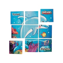 Pilsan Hayvan Serisi 9 Parça Puzzle Set 03-355-mavi Yunus