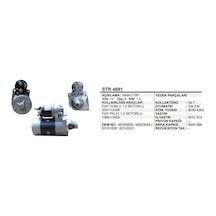 Marş Motoru 12v 0,8kw 8 Diş Palio Doblo 01-08 Brava Bravo Marea Punto Siena 1,2 Benzinli 46429594 Str4691