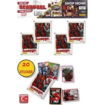 4 Paket - Marvel Deadpool Çıkartma Paketi Panini Lisanslı Ürün 20 Stıcker
