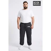 Süperlife Erkek Büyük Beden New York Baskılı Paça Lastikli Rahat Kesim Jogger İnce Eşofman Altı Spr26bea951-5 Antrasit