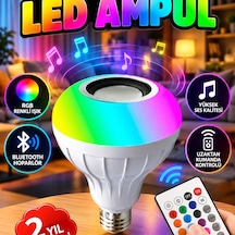 Bluetooth Hoparlörlü Renkli Led Ampul 12w E27 Duy Ev Ve Ofis Aydınlatması