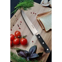 Stevig Elegant Dövme Çelik Ekmek Kesme Bıçağı Siyah 19 Cm St-400.029