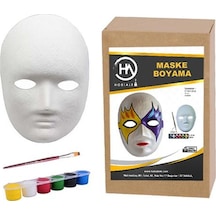 Maske Boyama Seti. Eğitici Maske Boyama. 6 Lı Boya Maske ve Fırça