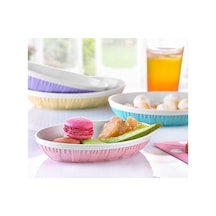 Motifli Oval Kayık Tabak Salatalık Çerezlik Taba 16.7x23.3x4.2 Cm N11.194