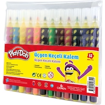 Play Doh Play-Doh 12 Renk Üçgen Fırça Uçlu Keçeli Kalem Pp Kutu