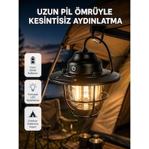 Outdoor Retro Kamp Işığı Uzun Ömürlü Pil Taşınabilir Suya Dayanıklı Taba