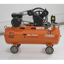 Mil-Tech Çift Kafa Hava Kompresörü 100 LT 2 HP 8 Bar